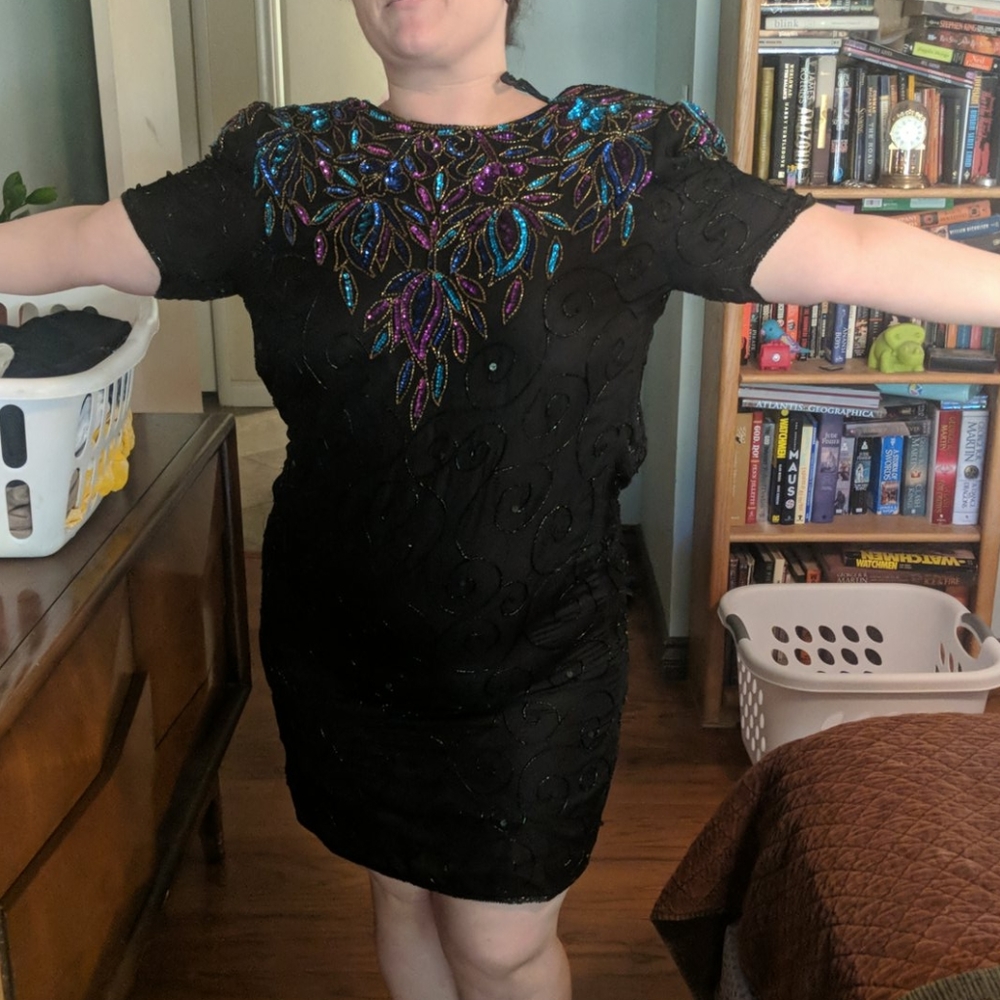 Vintage Sequined Beaded Dress